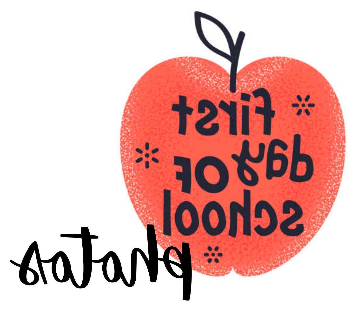 an apple that says first days of school photos